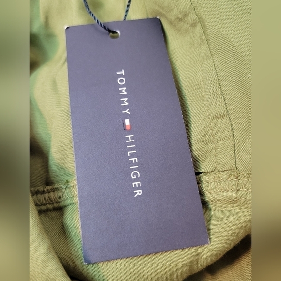 TOMMY Hilfiger Olive Green Convertible Sleeve Shirt Dress NWT - Picture 5 of 8